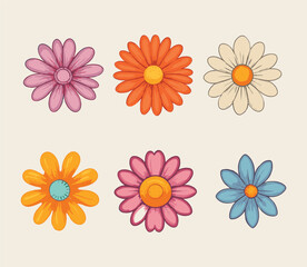 Flowers of different colours stock illustration