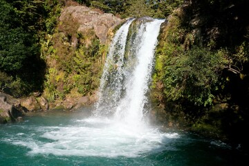 Fototapeta premium waterfall in the mountains, The Tawhai falls, 