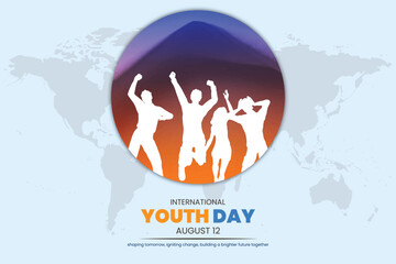 international youth day vector design, banner, poster