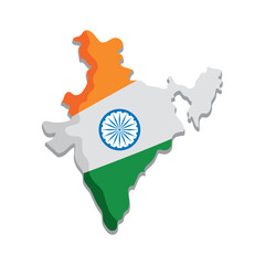 india map and flag independence day