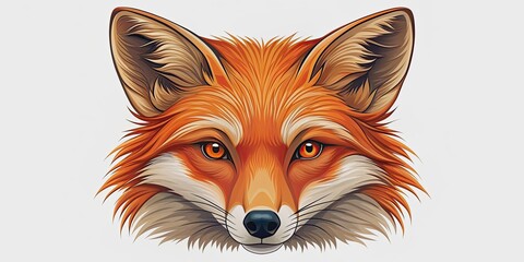 Obraz premium Stylized fox head , fox, animal, wildlife, cute, mascot, design,symbol, red, character, cartoon, wilderness, artistic, decoration
