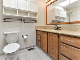 Modern residential bathroom interior