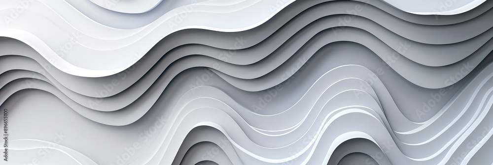 Leinwandbilder abstract white background with smooth wavy lines forming a soft relief