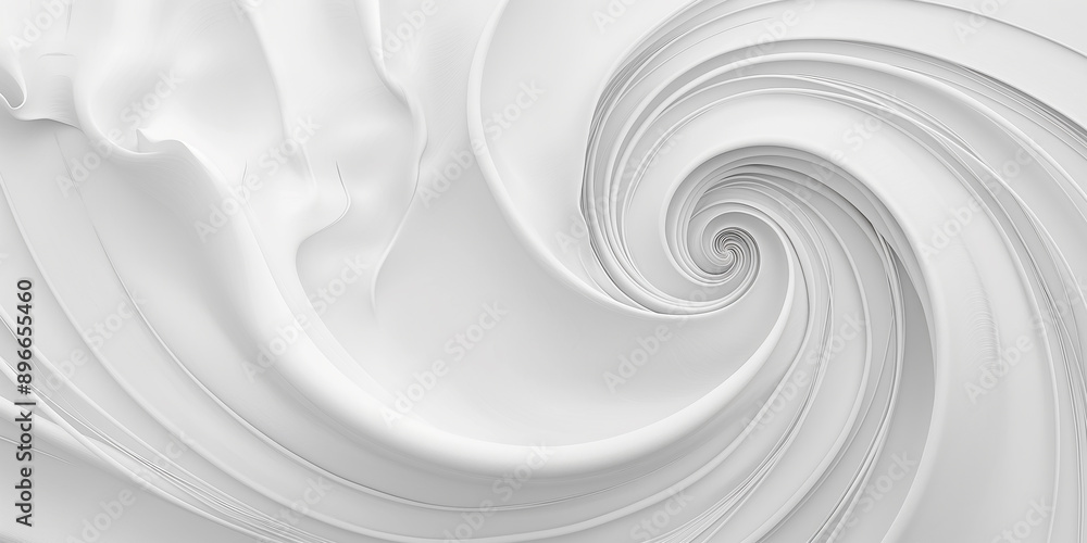 Poster abstract white background with smooth lines forming a spiral