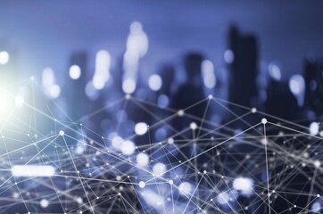 Obraz premium Technology background, Abstract line network