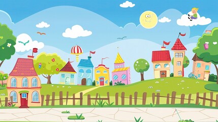 Colorful Pre-school Poster Background: Inspiring Learning and Play for Young Minds