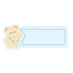 Cute label name tag with bear illustration