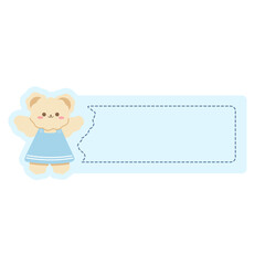 Cute label name tag with bear illustration
