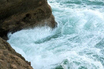 Heavy waves hitting the reef, Castlepoint Reef,
