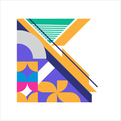 Abstract geometric corner shape in flat design