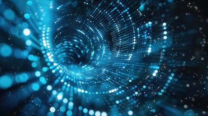 Abstract Blue Light Tunnel