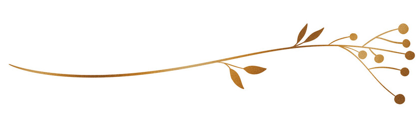 Gold glitter leaf and flower 