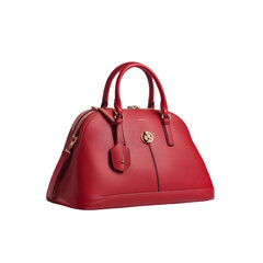 Red vegan handbag transparent background generative ai