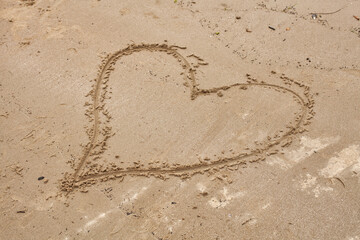 Love Heart in the sand