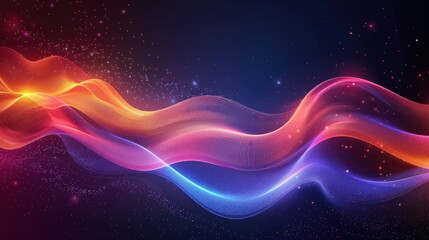 Abstract Wave with Glowing Colors