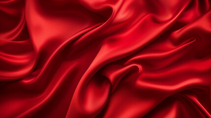 Obraz premium Red silk fabric with smooth ripples and
