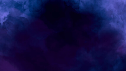 Hand painted abstract watercolor background in dark blue color. Smoke vape rain dark blue cloud and mist or smog fog exploding canvas background.