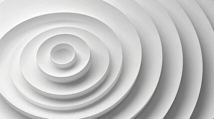 Fototapeta premium Minimalist Composition of Light Geometric Shapes on White Background