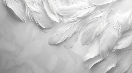 Obraz premium Minimalist White Background with Soft Geometric Shapes for Design Inspiration