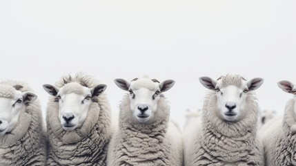 Obraz premium Sheep against a white backdrop