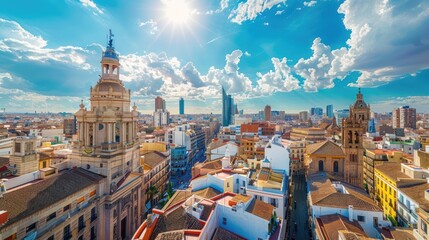 Fototapeta premium Aerial View of Valencia Cityscape