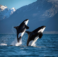 Obraz premium whale swimming in the water