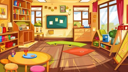 Colorful Pre-school Poster Background: Inspiring Learning and Play for Young Minds