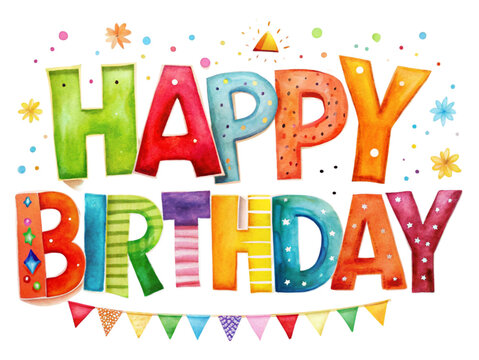 happy birthday typography