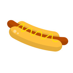 Hotdog icon fastfood menu isolated on white
