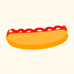 Hotdog icon fastfood menu isolated on white background