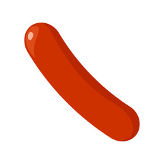 Meat sausage icon Flat illustration of meat sausage on white