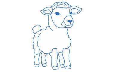 sheep silhouette vector illustration, farm animals