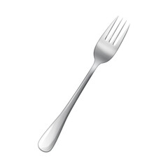 Steel metal table fork isolated over white background