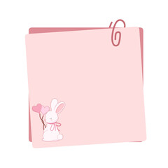 Cute label name tag with rabbit illustration