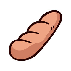 Bake bread pastry baguette food cuisine delicious handdrawn doodle