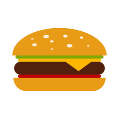 Hamburger illustration on white background