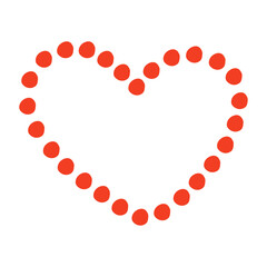 Hand drawn heart doodle illustration on white background