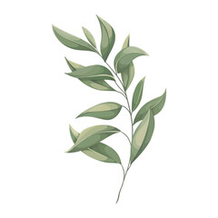 Fototapeta premium Hand painted leaves watercolor, Watercolor leave isolated illustration on white background