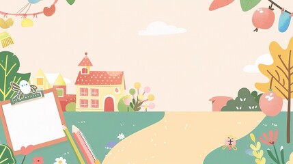 Colorful Pre-school Poster Background: Inspiring Learning and Play for Young Minds