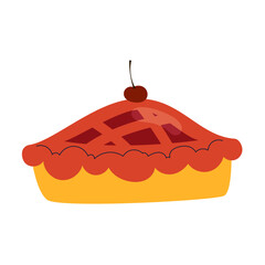 Dessert piece delicious cake illustration on a white background