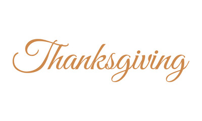 Flat thanksgiving celebration text illustration on white