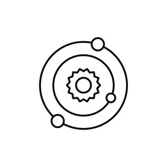 Solar system icon design with white background stock illustration