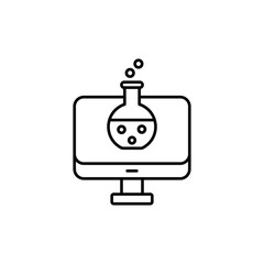 Online Search icon design with white background stock illustration