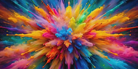 Obraz premium Abstract explosion of vivid color , vibrant, abstract, explosion, colorful, bright, artistic, dynamic, energetic, vibrant, modern