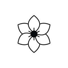 Clematis icon design with white background stock illustration