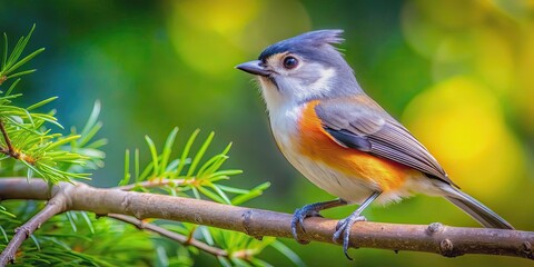 Playful peewee bird perched in a tree , wildlife, nature, outdoors, birdwatching, cute, small, colorful, feathers, avian