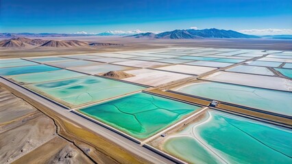 Aerial view of lithium fields in northern Argentina, a surreal landscape where batteries are born