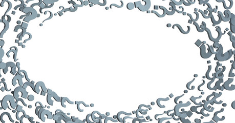 Colored question marks background. 3D Rendering..