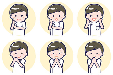 男性ナース01のポーズセット_04