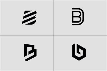 unique letter B technology logo design collection